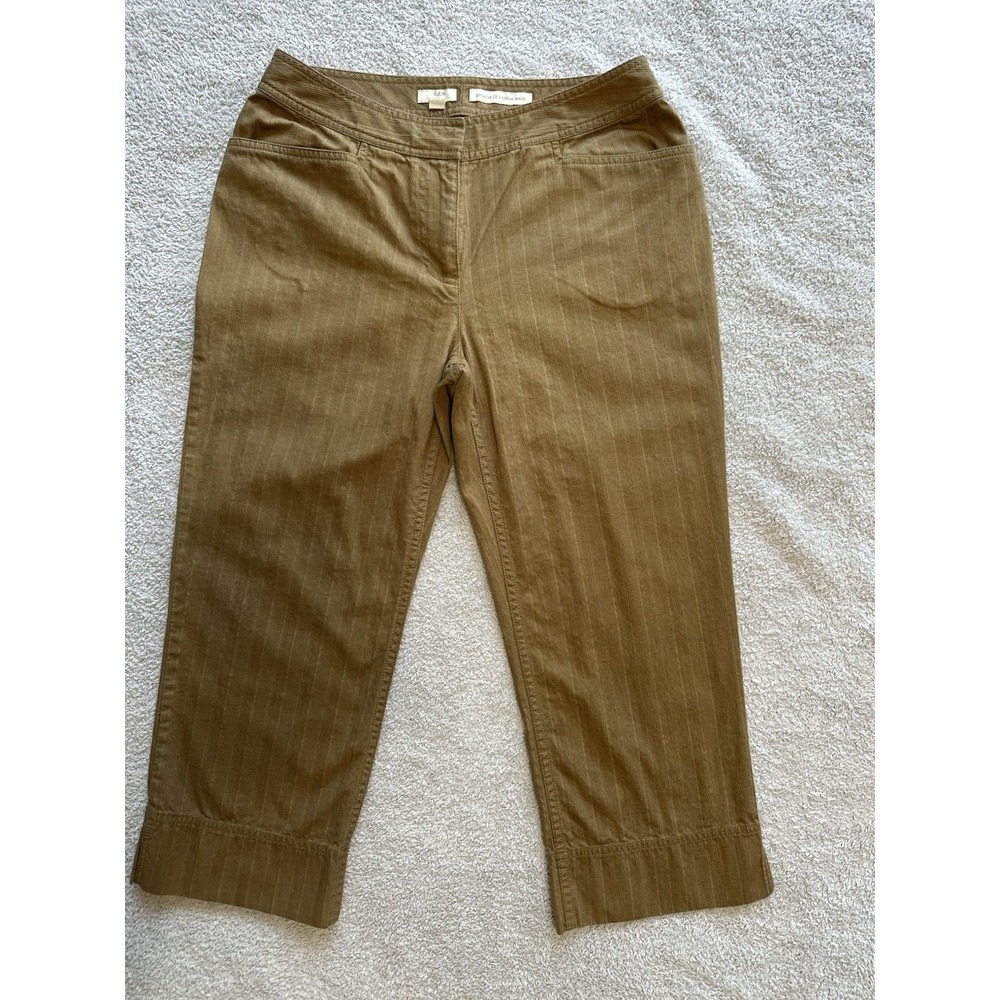 J Jill Genuine Fit Below Waist Womens Cropped Pants Brown Size 4‎
